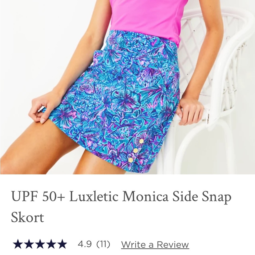 NWT Lilly Pulitzer Luxletic Monica Side Snap Skort